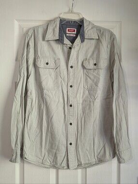 Wrangler Light Beige Men's Button-Up Shirt Size S